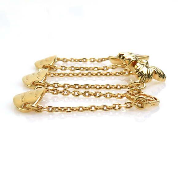 Louis Vuitton LOUIS VUITTON Ring, 3-Row Berg Blooming Strass, Metal, Gold, Wo...
